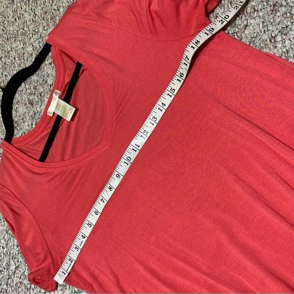 Matty M Coral Rayon Stretch Summer Short Sleeve Shirt Womens Size Medium - Picture 5 of 5